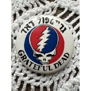 Grateful Dead Vintage Pin, Hebrew And English Language
